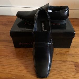 Benettini Men’s Black Loafers, Size 12